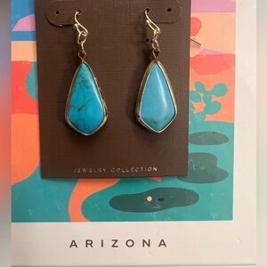 Native American style blue Turquoise dangle earrings